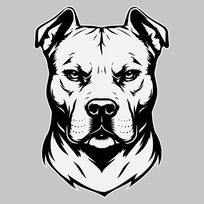 Conception Pitbull noir et blanc