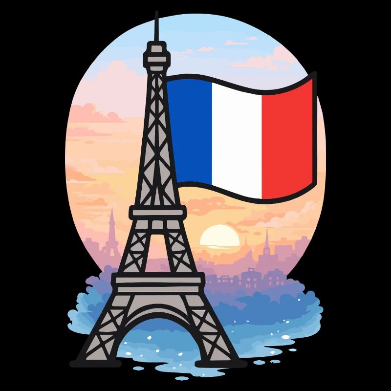 Tour Eiffel Paris Drapeau français