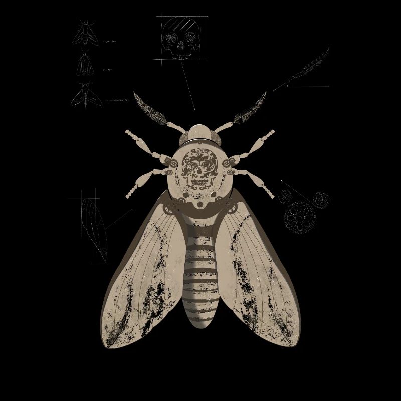 Anatomie du papillon de nuit du crâne