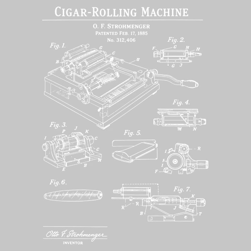 Plan plan de la machine à rouler des cigares