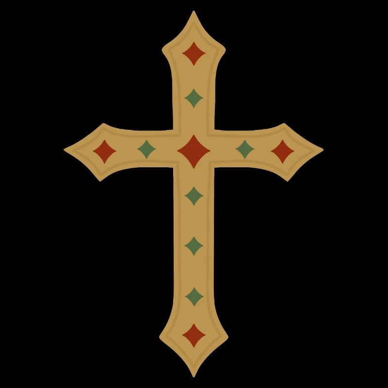 Croix d’or avec incrustations de gemmes