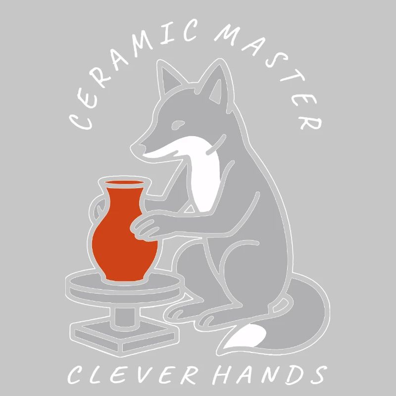 Ceramic Master Fox on Pottery Wheel