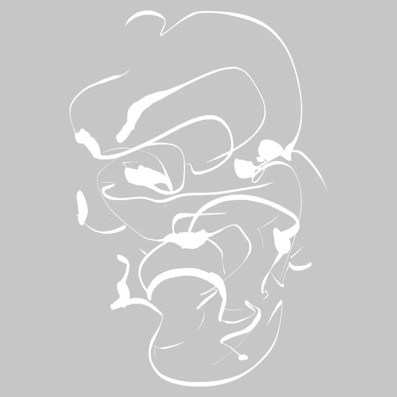 Samurai ink face / Abstract minimal mask