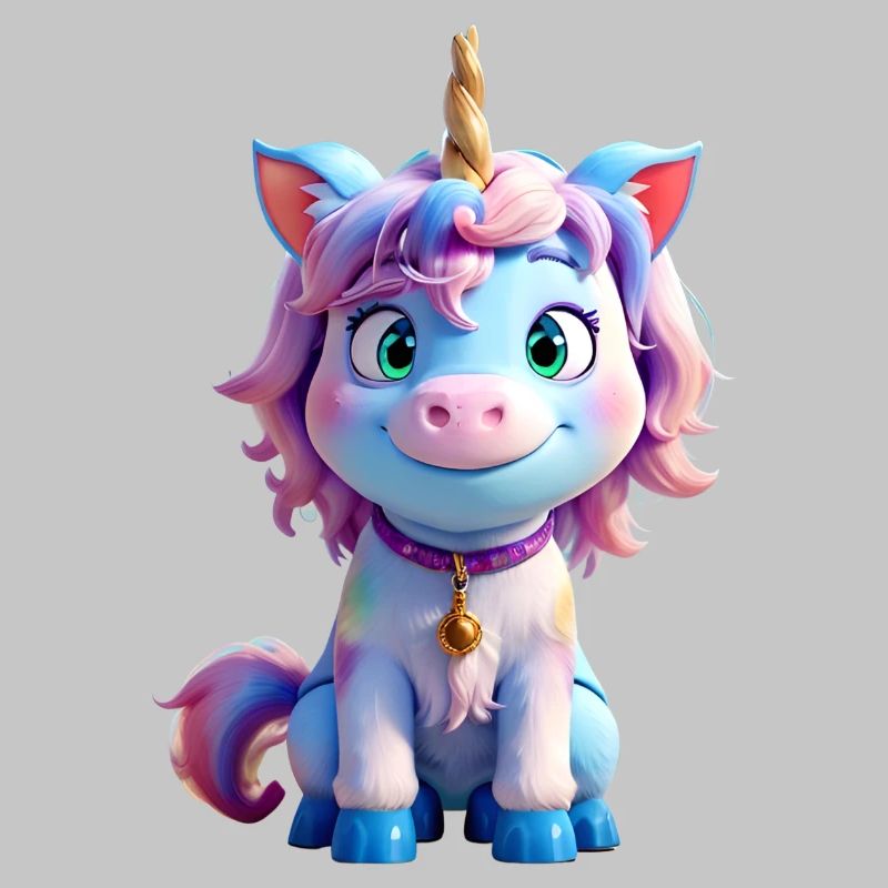 Licorne 3D colorée