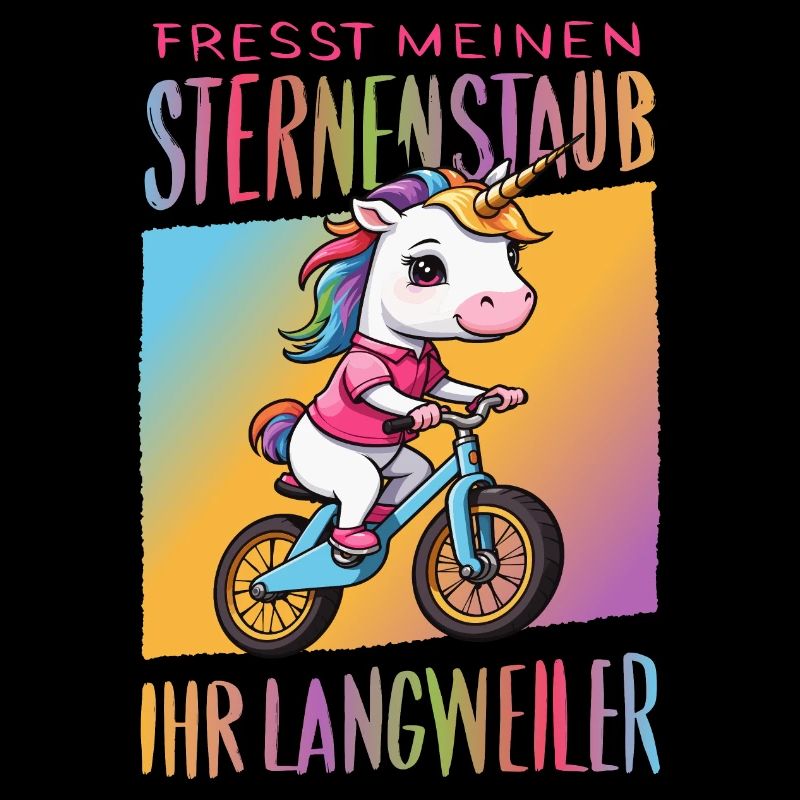 Cute unicorn on bicycle