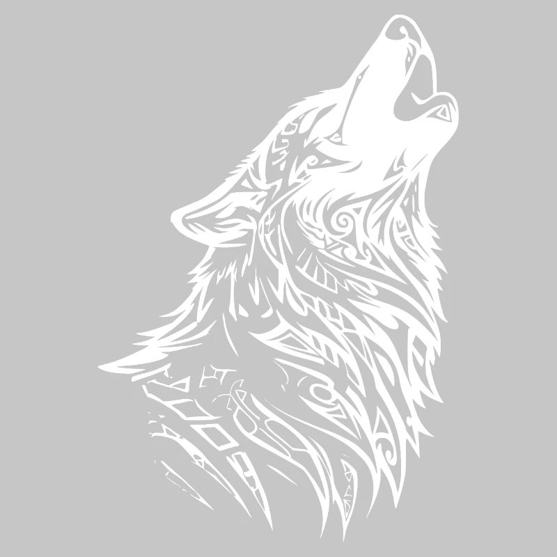 Warrior wolf with tribal design