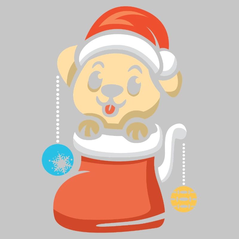 Chiot de Noël avec bijoux dans le coffre