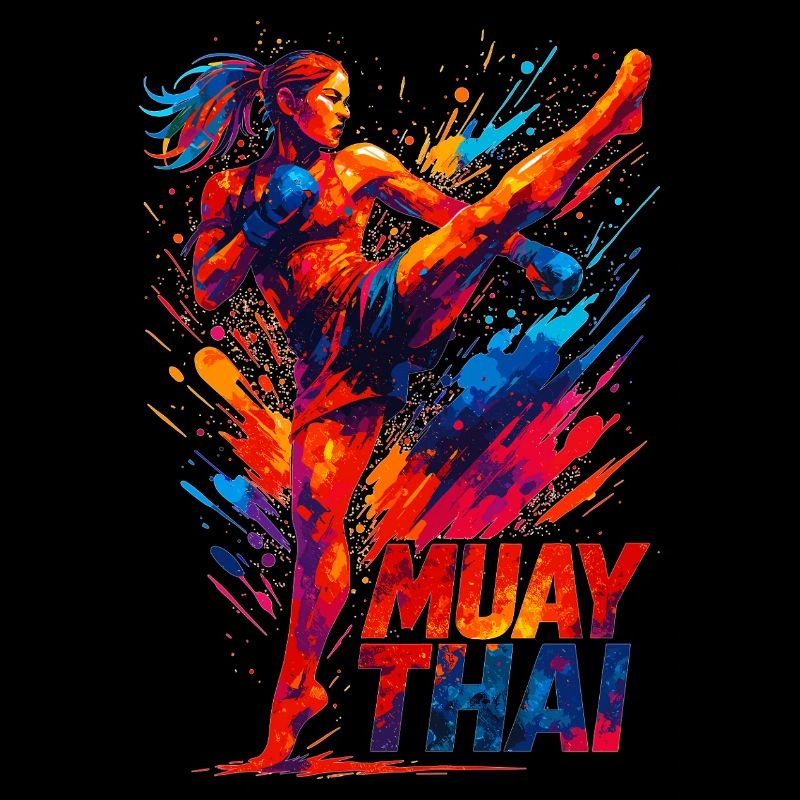 Muay Thai Kick: Abstract Boxer Graphic Gift