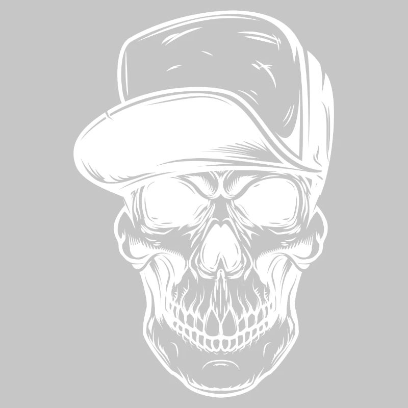 Crâne graffiti avec casquette de baseball