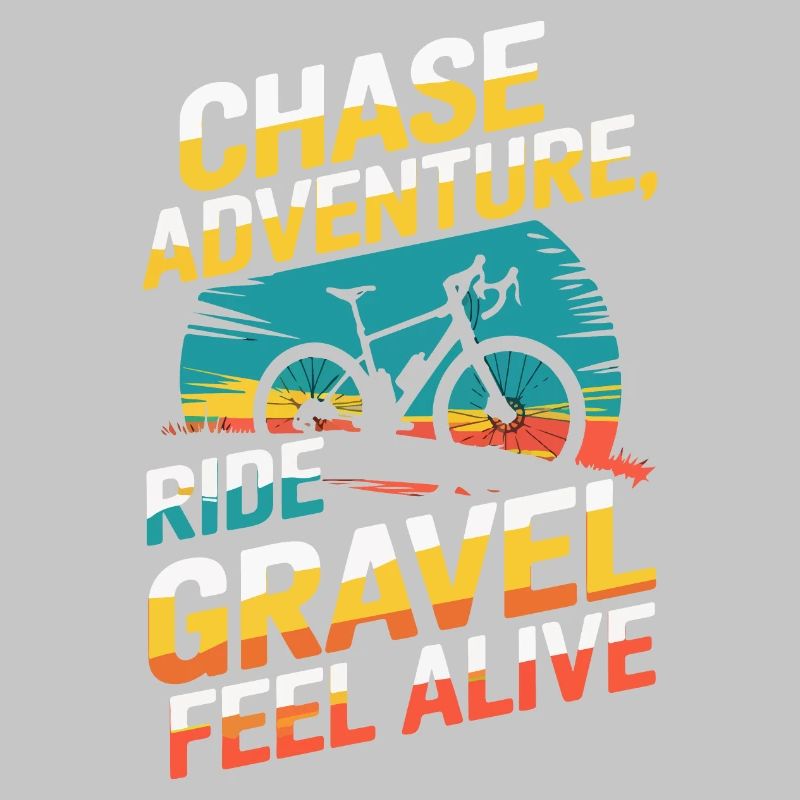 Vélo de gravier graphique rétro avec slogan dynamique