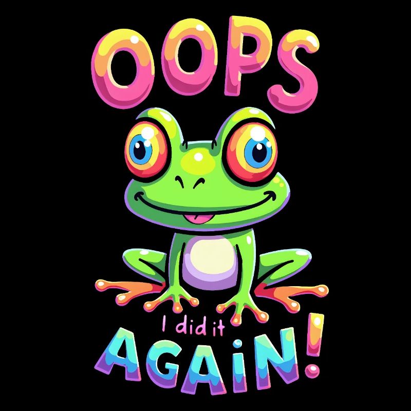 Colorful Frog with Optimistic Message