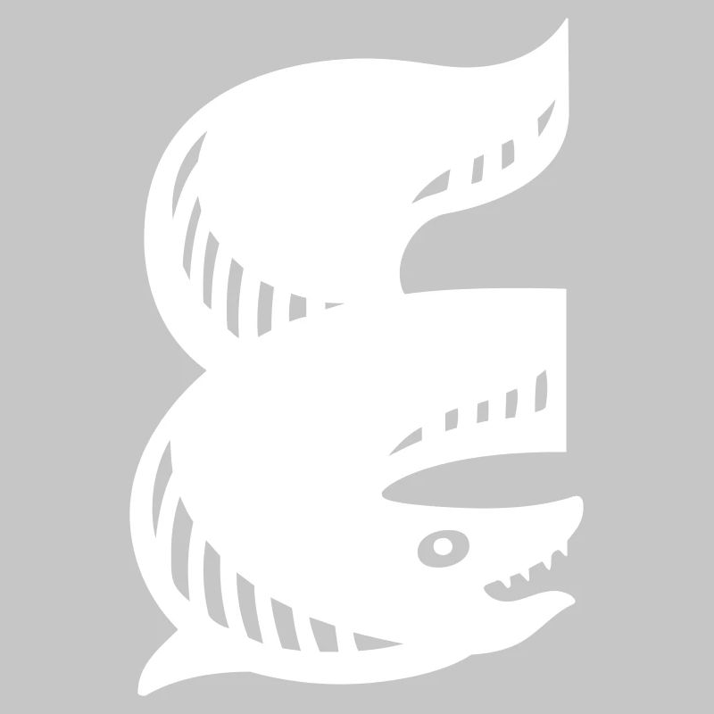 Fish Symbol | E Letter | white Vectorgraphic