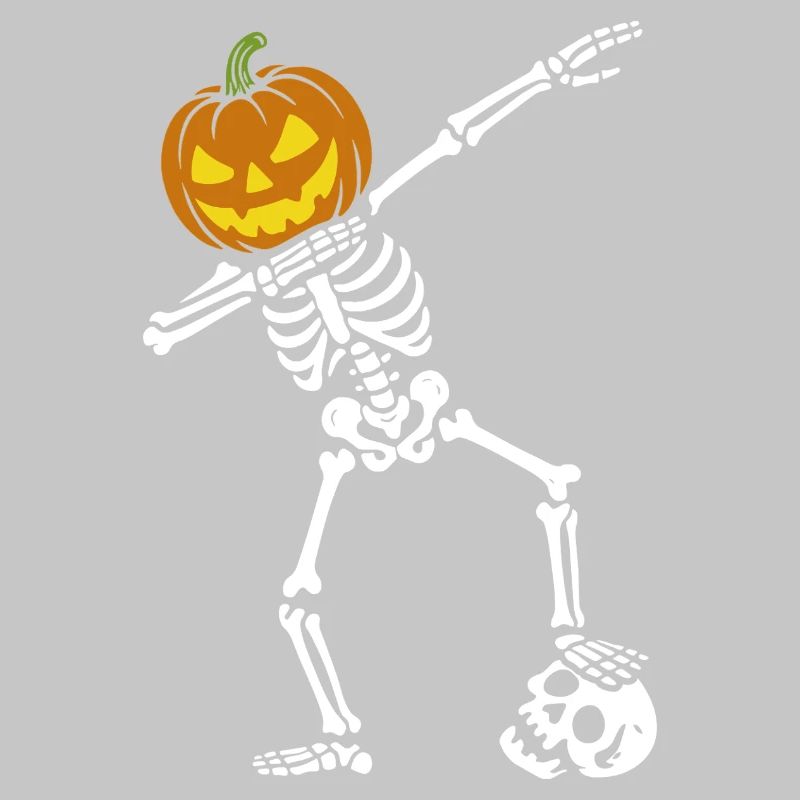 Halloween Dab Dance Skeleton with Skull