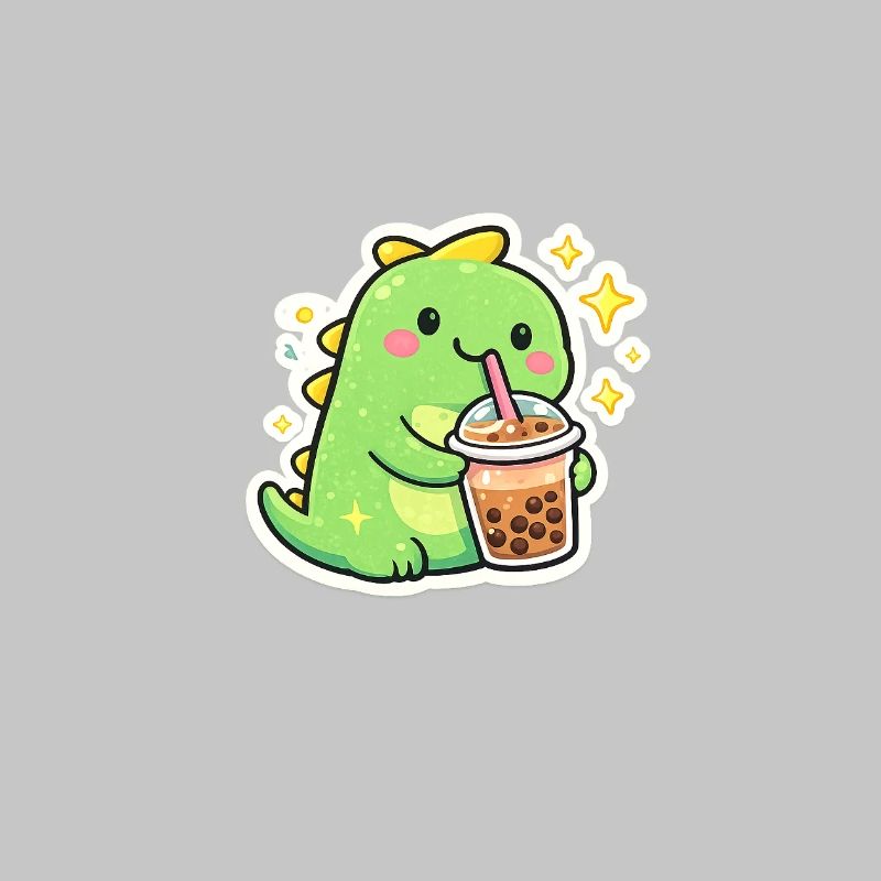 Dinosaure sucré avec bubble tea