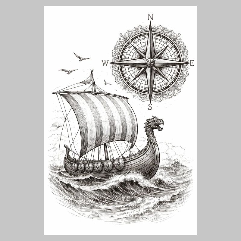 Compass Viking Sailing Ship