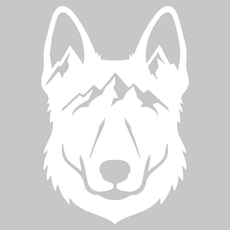 Mountain Wolf Line Art