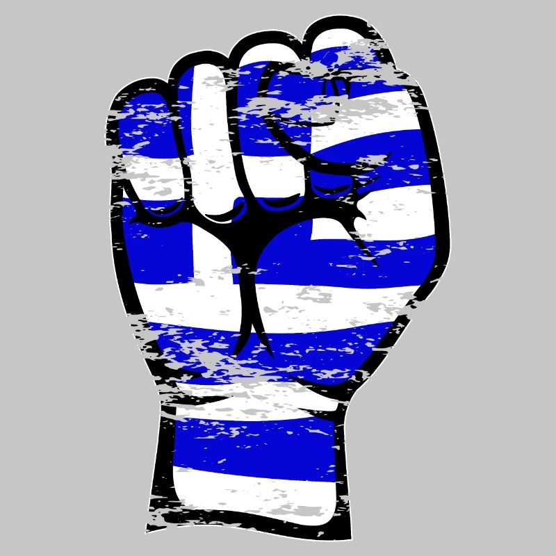 Grèce Drapeau Poing Main Utilisé Symbole