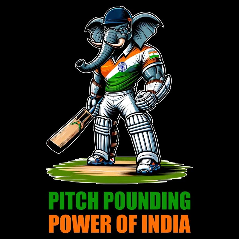 Indien Cricket Elefanten Design