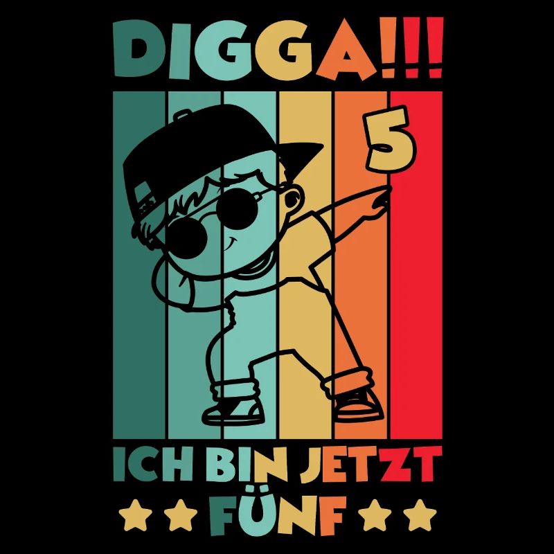 Digga Ich Bin 5 Jahre 5 Geburtstag Dabbing Junge
