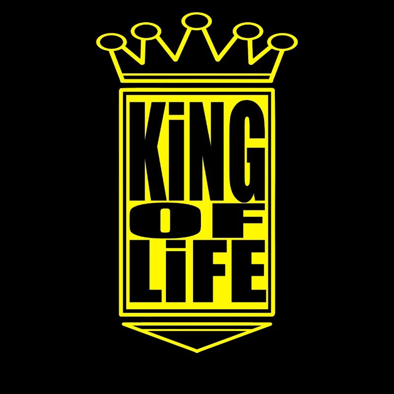 Regal Crown with Bold 'King of Life' Text