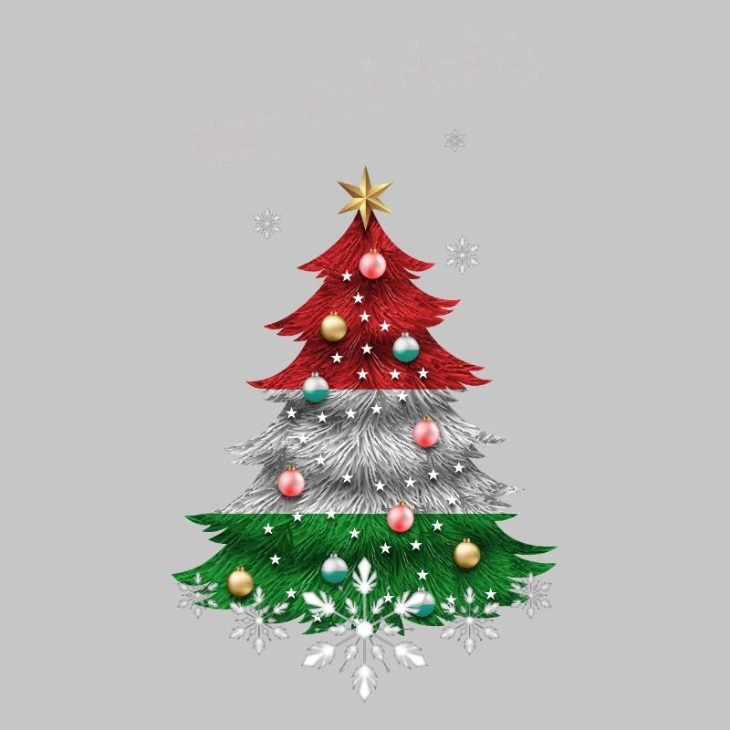 Christmas tree with Hungary flag