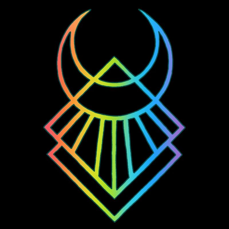 Multicolored Egyptian Moon Symbol