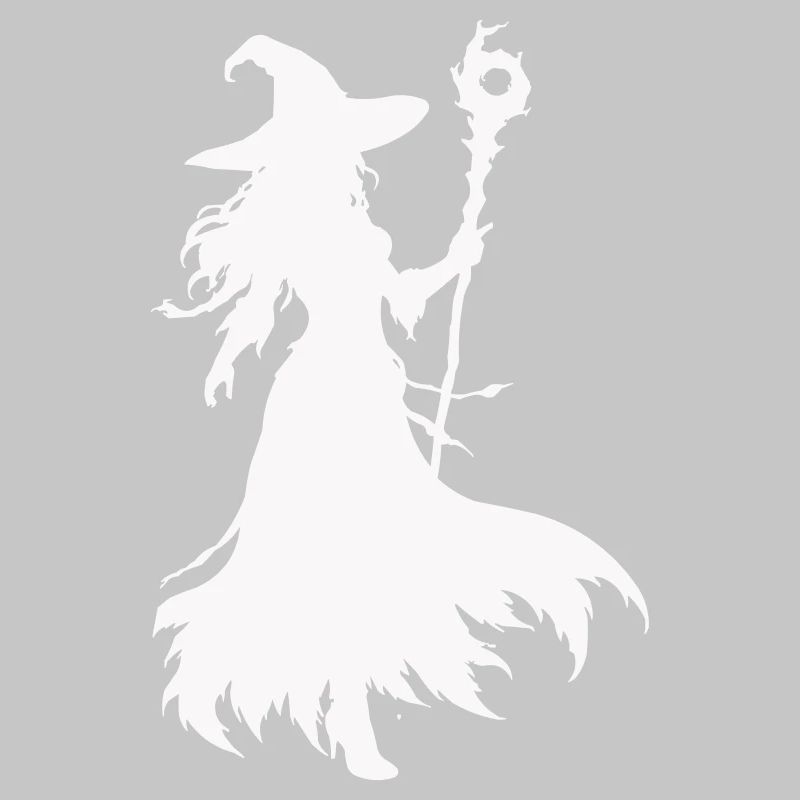 Hexen Silhouette mit Stab