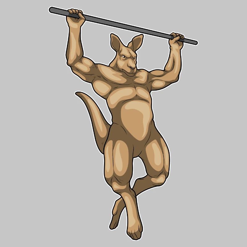 Kangaroo Bodybuilder Pull-Ups Bodybuilding