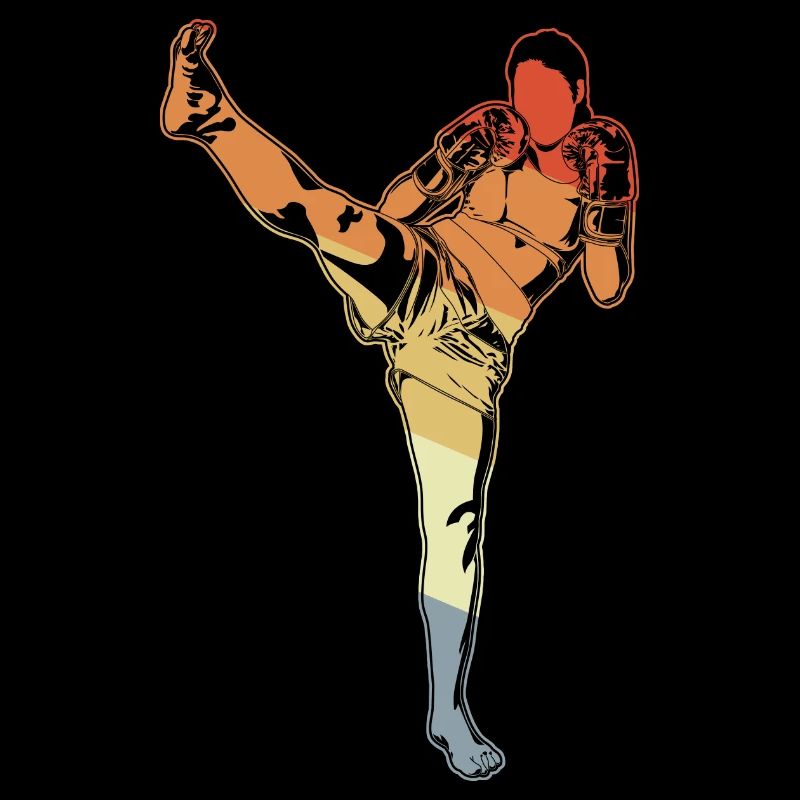 Fille de kickboxing vintage