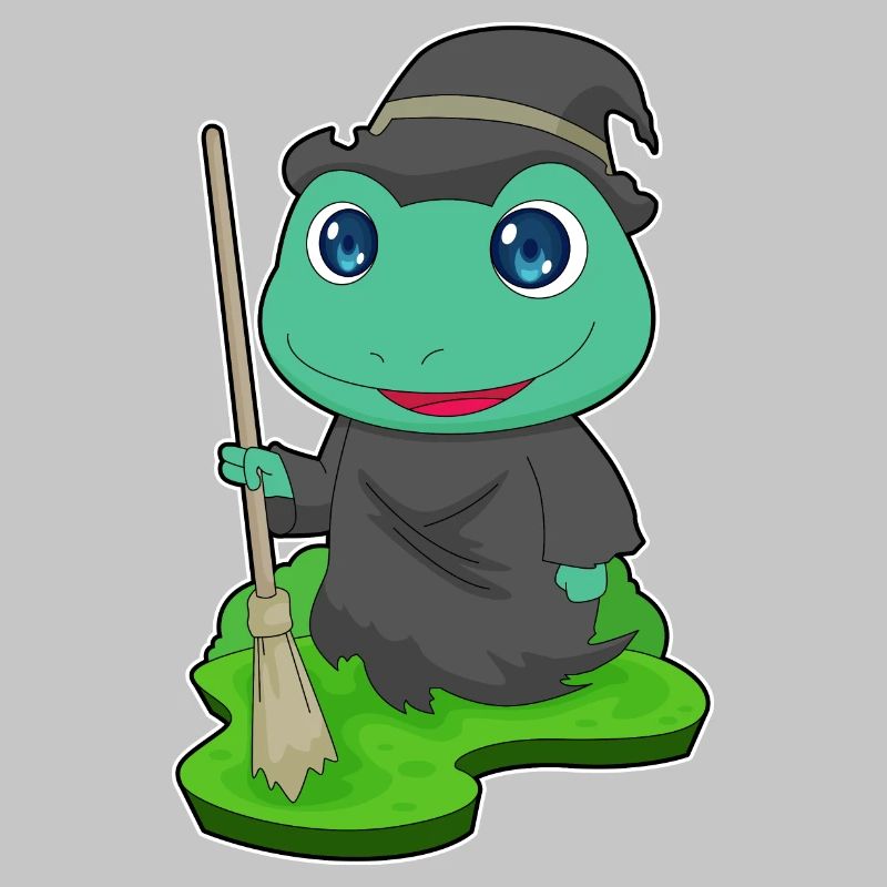 Balai de sorcière grenouille