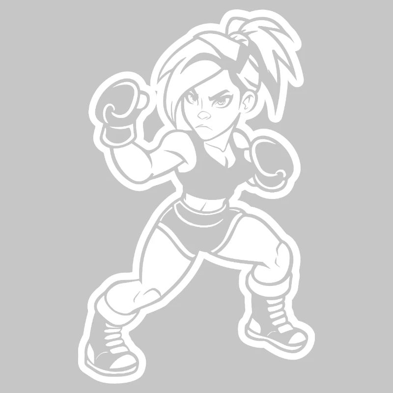 Style de dessin animé Kickboxer