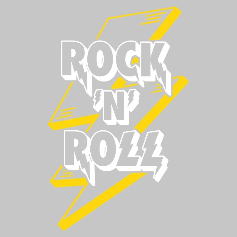 Rock'N'Roll Text Logo With Lightning
