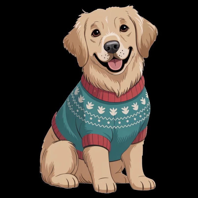 Chien nordique en pull