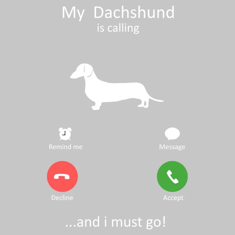 Dachshund Dog Calling Smartphone Interface Art