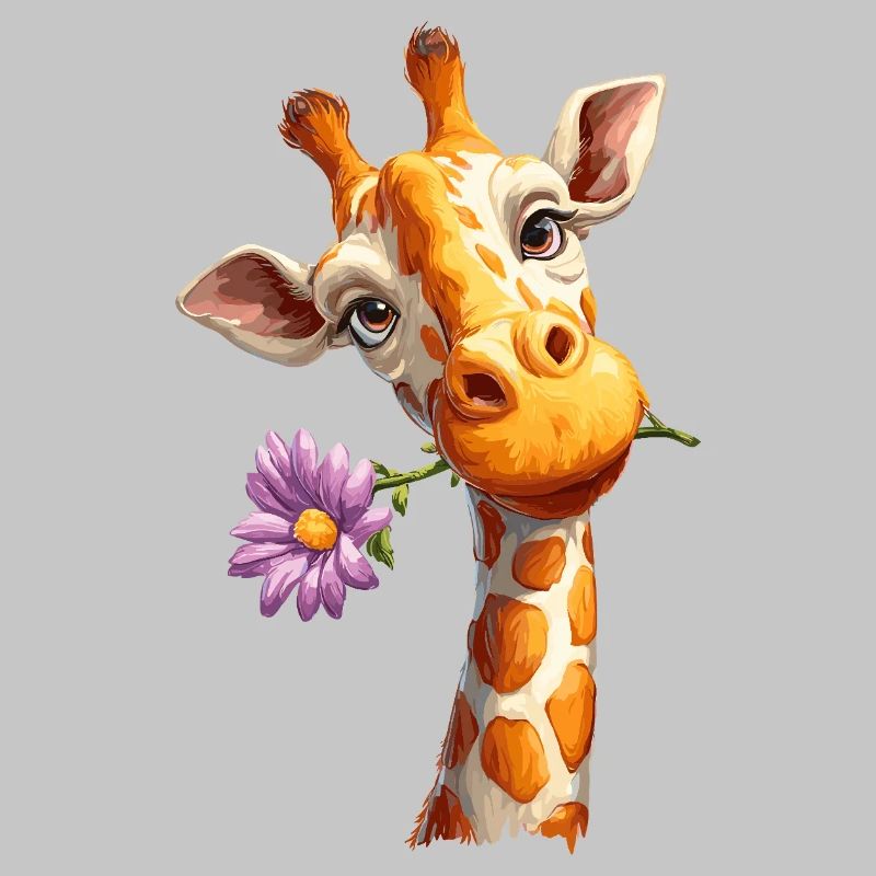 Giraffe mit Blume