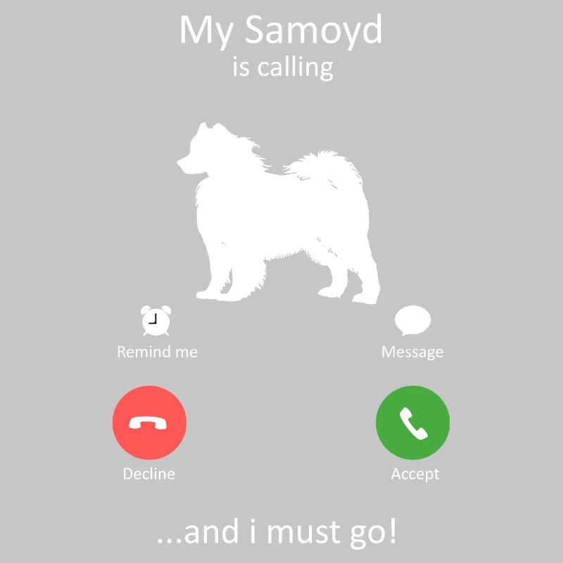 Interface téléphonique Samoyède appelant le chien drôle
