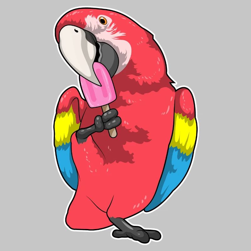 Papagei Eis am Stiel