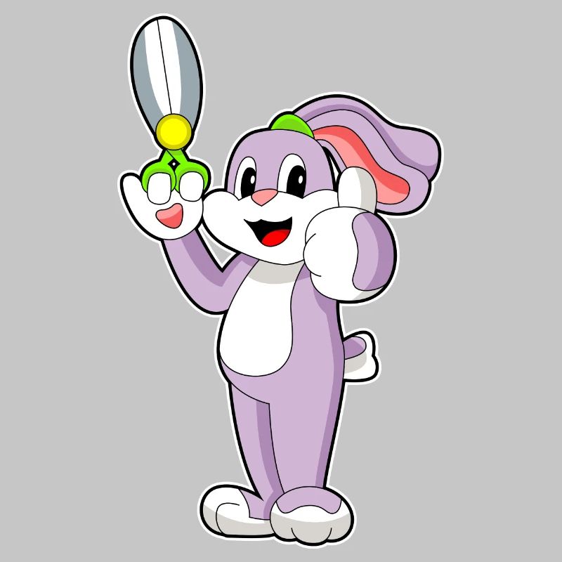 Ciseaux de coiffeur lapin