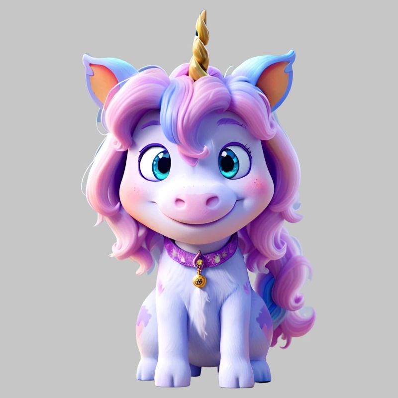 Wunderschönes kleines 3D-Einhorn