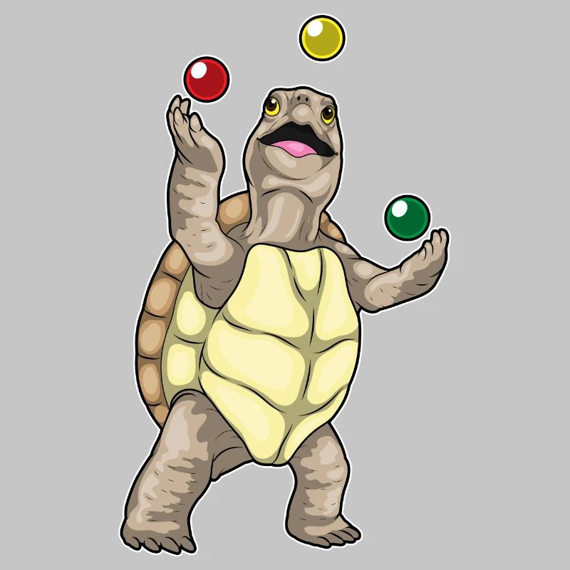 Turtle juggler juggling