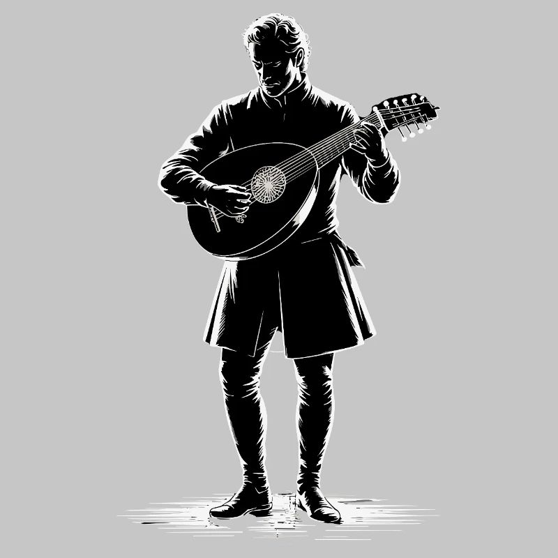 Barde médiéval avec luth