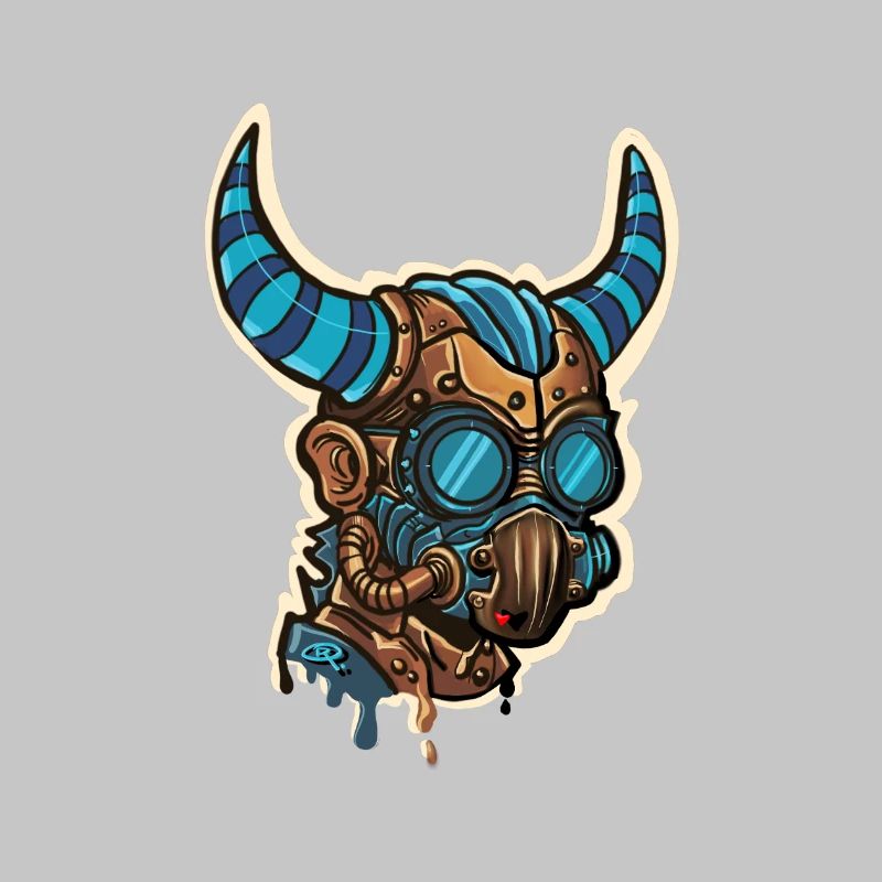 Masque Steampunk Cornu Bleuté