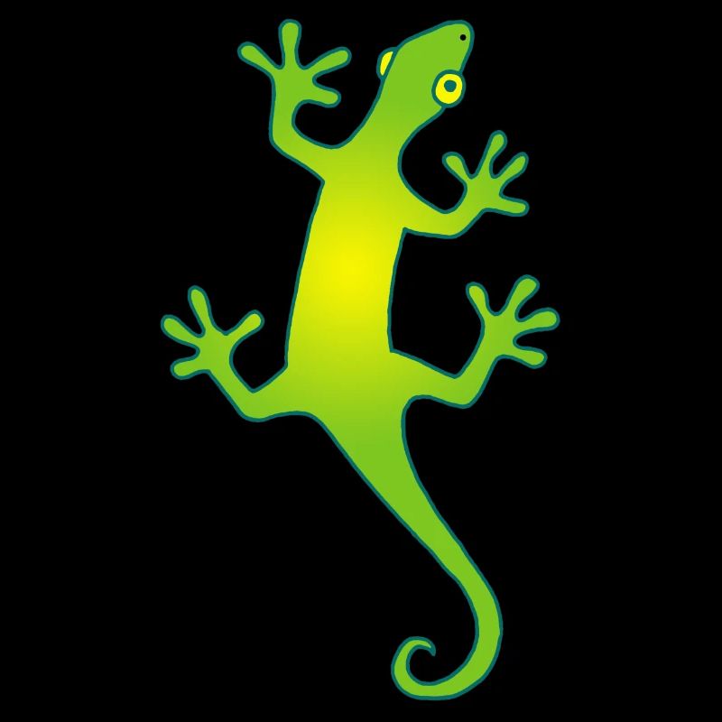 green and yellow manga lizard