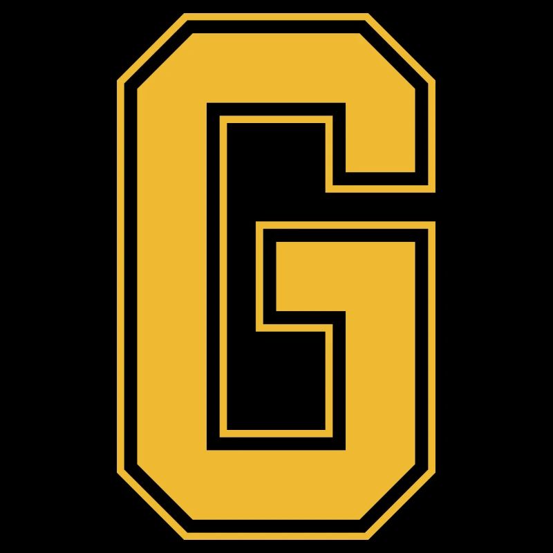 Monogram Red Yellow College House Initial G