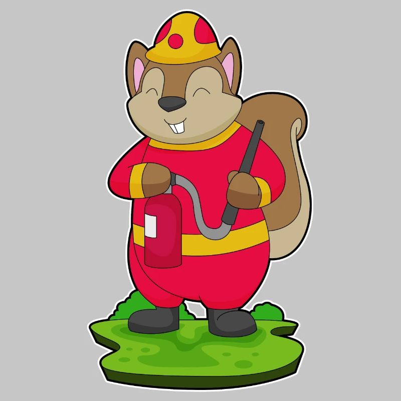 Pompier Squirrel Extincteur Brigade