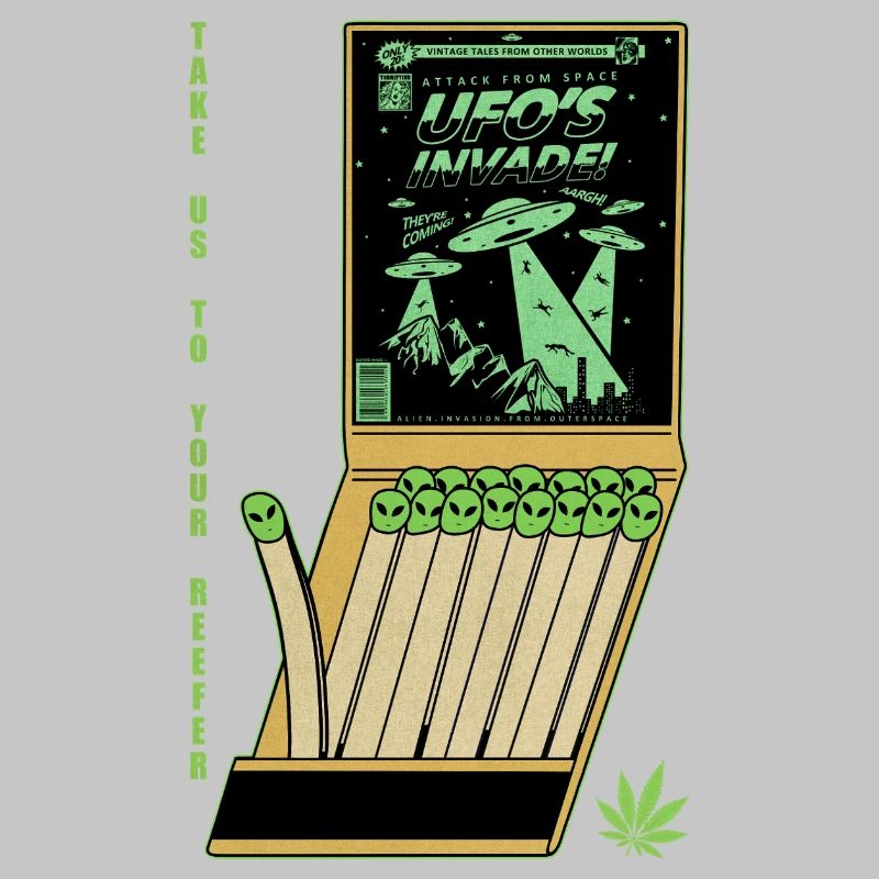 UFO Invasion Vintage Poster Design