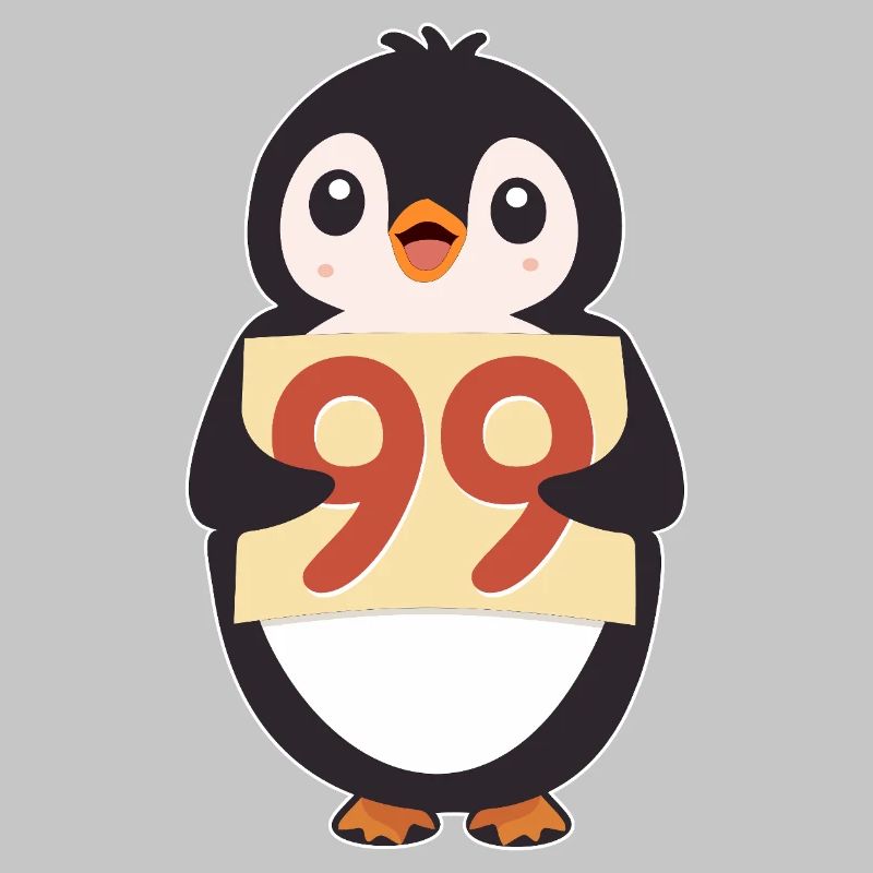 Penguin 99 Countdown-Schild