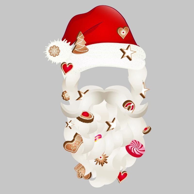 Barbe du Père Noël parsemée de biscuits de Noël