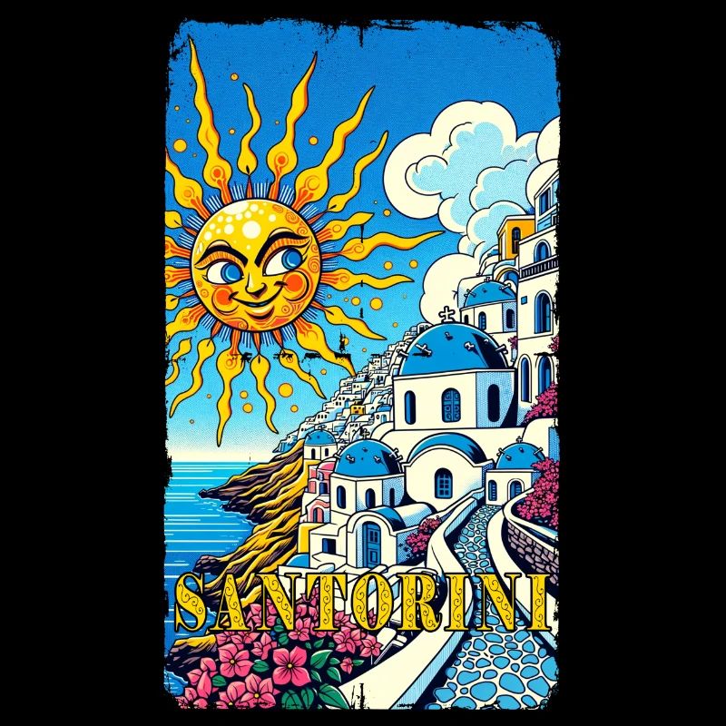 Vacances à Santorin, Grèce, Volcan Akrotiri