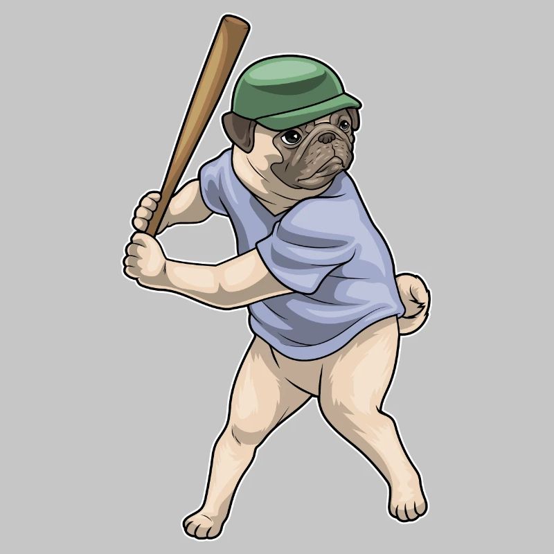 Mops Baseball Baseballschläger
